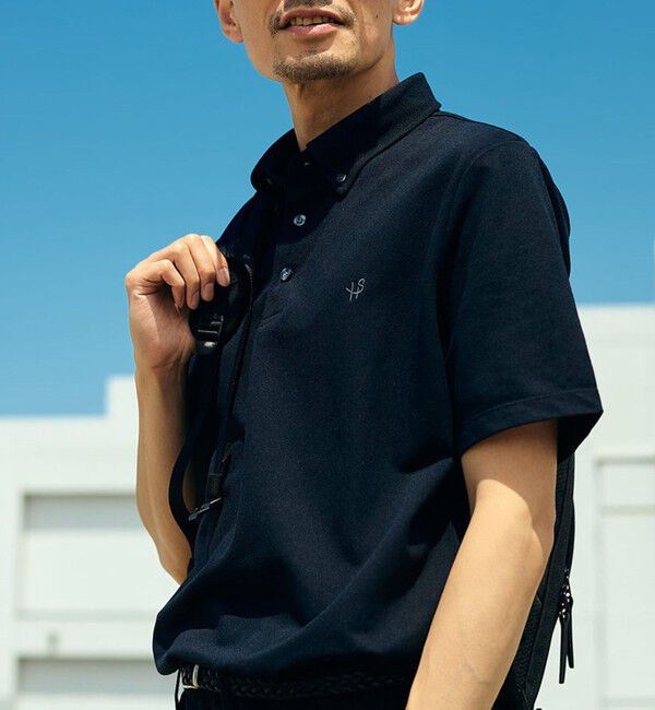 SHIPS「【WEB限定】SHIPS: 吸水速乾・UVケア Drymix（R）ワンポイントロゴ ボタンダウン ポロシャツ」|ポロシャツ|