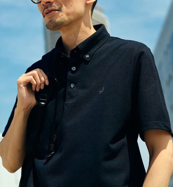 SHIPS「【WEB限定】SHIPS: 吸水速乾・UVケア Drymix（R）ワンポイントロゴ ボタンダウン ポロシャツ」|ポロシャツ|