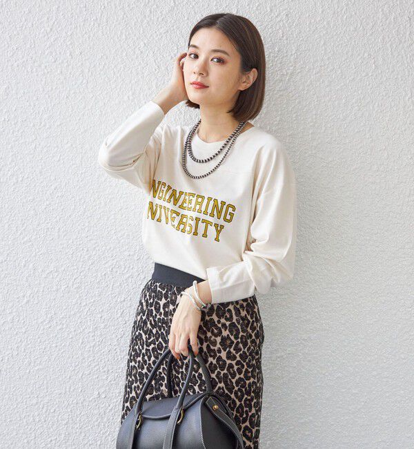 SHIPS for women「〈洗濯機可能〉Odub:フットボール TEE◇」|Tシャツ・カットソー|