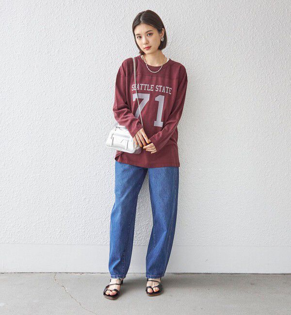 SHIPS for women「〈洗濯機可能〉Odub:フットボール TEE◇」|Tシャツ・カットソー|