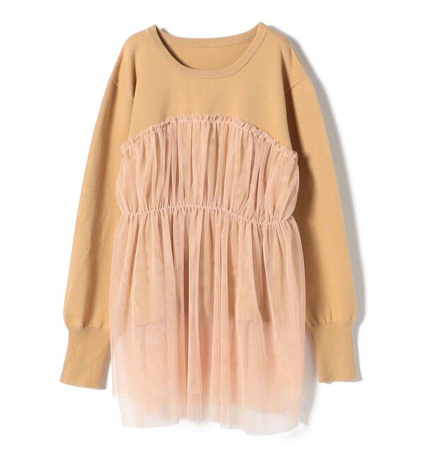 SHIPS for women「* 〈手洗い可能〉チュール ドッキング ニット ◇」|ニット・セーター|