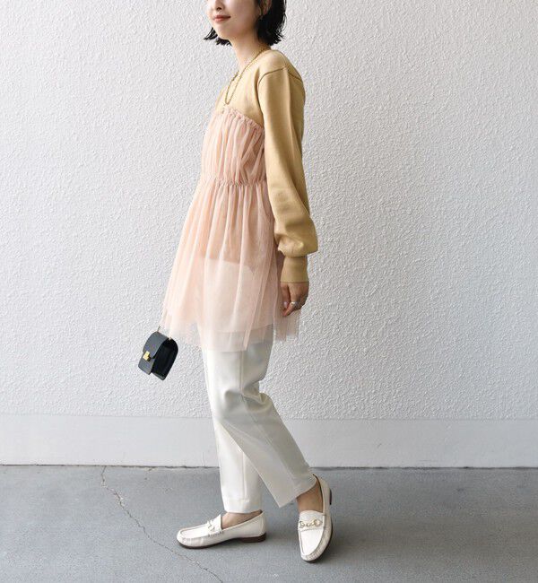 SHIPS for women「* 〈手洗い可能〉チュール ドッキング ニット ◇」|ニット・セーター|