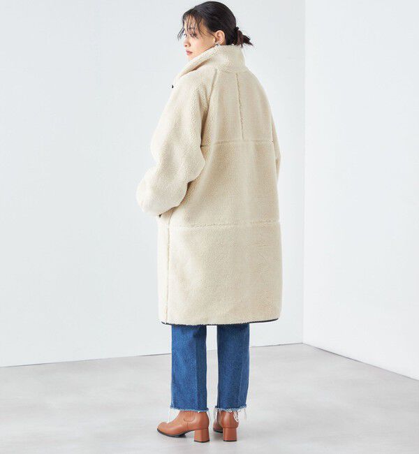 SHIPS for women「* 〈手洗い可能〉パイピング ドルマン ボア コート ◇」|その他|