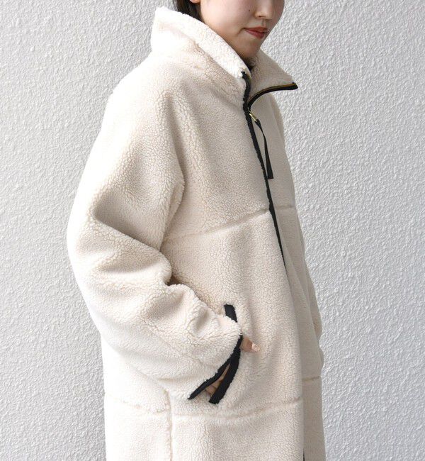 SHIPS for women「* 〈手洗い可能〉パイピング ドルマン ボア コート ◇」|その他|