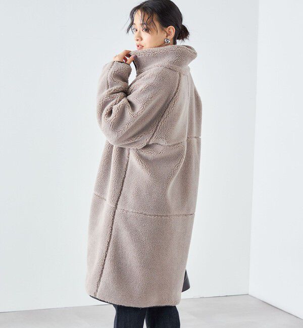 SHIPS for women「* 〈手洗い可能〉パイピング ドルマン ボア コート ◇」|その他|