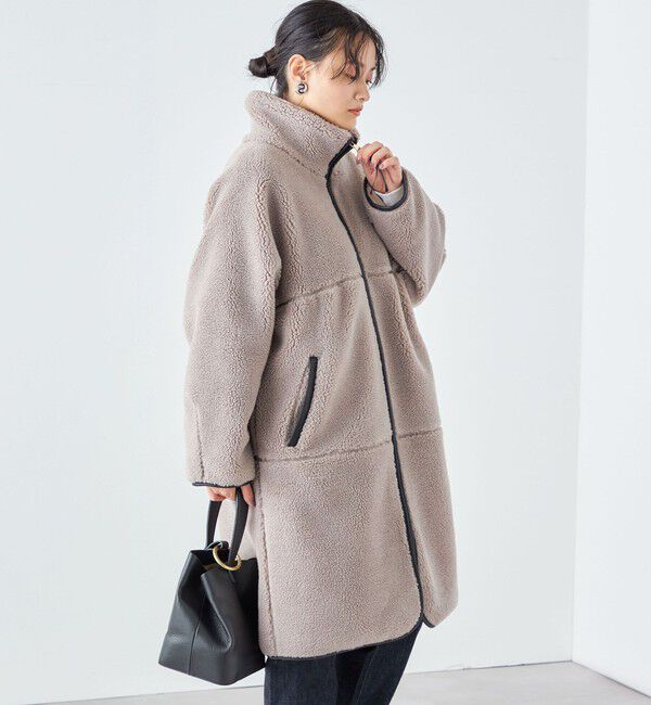 SHIPS for women「* 〈手洗い可能〉パイピング ドルマン ボア コート ◇」|その他|