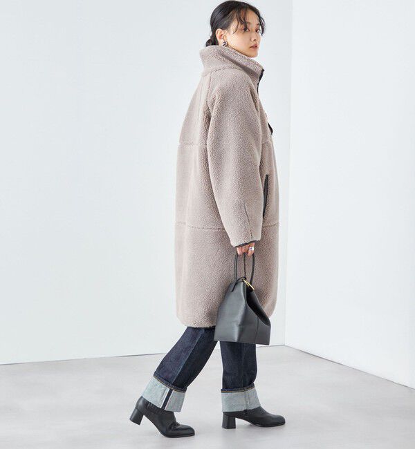 SHIPS for women「* 〈手洗い可能〉パイピング ドルマン ボア コート ◇」|その他|