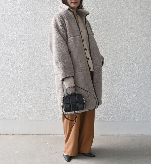 SHIPS for women「* 〈手洗い可能〉パイピング ドルマン ボア コート ◇」|その他|