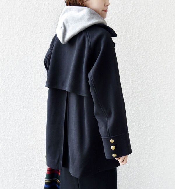 SHIPS for women「【WEB限定】〈手洗い可能〉ウール ライク ジャージー メルトン 2WAY Pコート」|ピーコート|