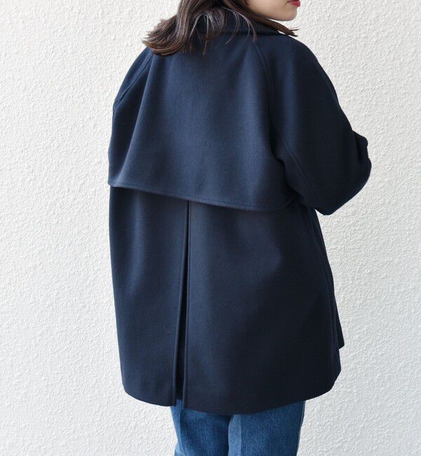 SHIPS for women「【WEB限定】〈手洗い可能〉ウール ライク ジャージー メルトン 2WAY Pコート」|ピーコート|