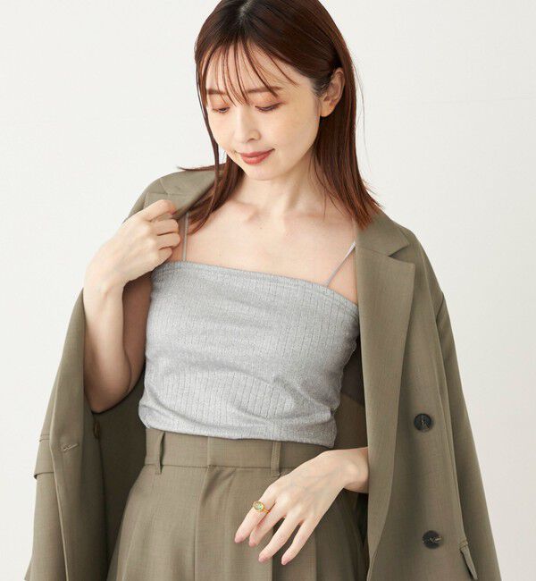 SHIPS Colors 「SHIPS Colors:〈洗濯機可能〉ハリヌキ ラメ カップ付き キャミソール」|インナー|