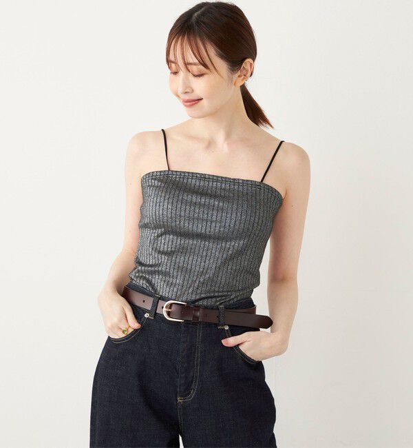 SHIPS Colors 「SHIPS Colors:〈洗濯機可能〉ハリヌキ ラメ カップ付き キャミソール」|インナー|ブラック