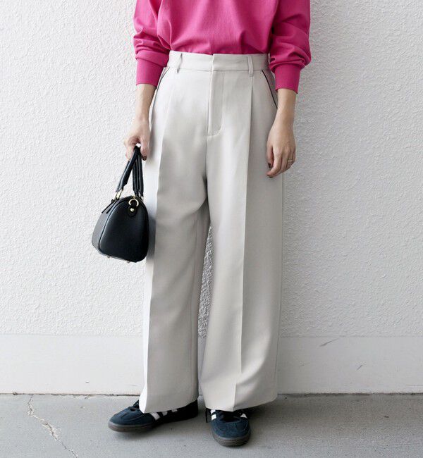 SHIPS any「SHIPS any:〈洗濯機可能〉ダブルクロス クロップド ワイド パンツ ［NAVY BLUE］」|その他|