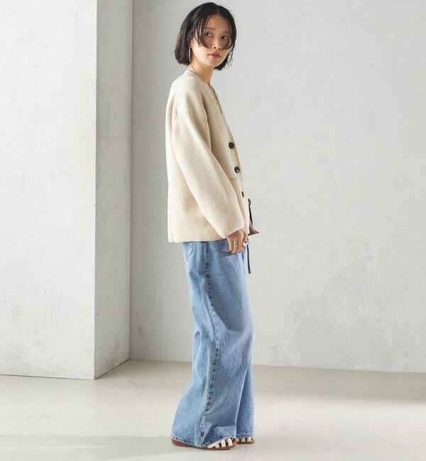 SHIPS for women「〈手洗い可能〉ワンポイント 刺繍 Vネック カーディガン」|カーディガン|