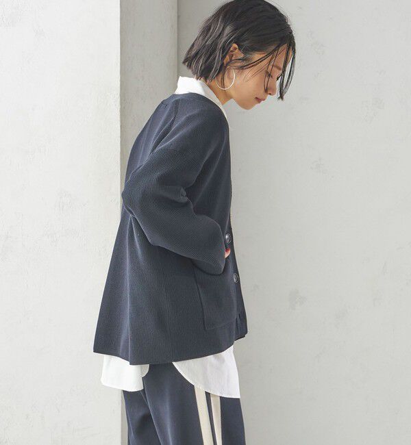 SHIPS for women「〈手洗い可能〉ワンポイント 刺繍 Vネック カーディガン」|カーディガン|