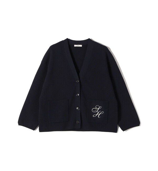 SHIPS for women「〈手洗い可能〉ワンポイント 刺繍 Vネック カーディガン」|カーディガン|
