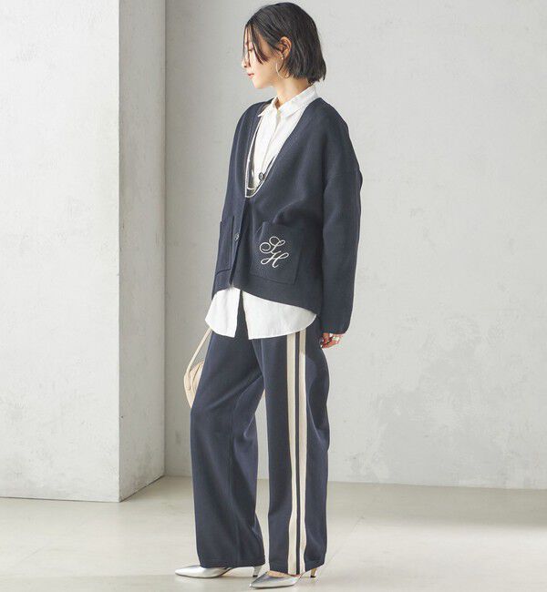 SHIPS for women「〈手洗い可能〉ワンポイント 刺繍 Vネック カーディガン」|カーディガン|