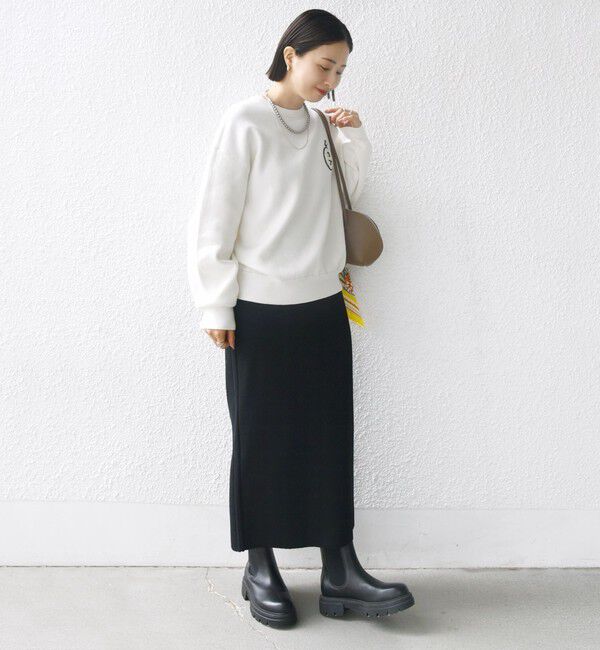 SHIPS for women「〈手洗い可能〉ロゴ ワッペン ロング スリーブ プルオーバー」|ニット・セーター|