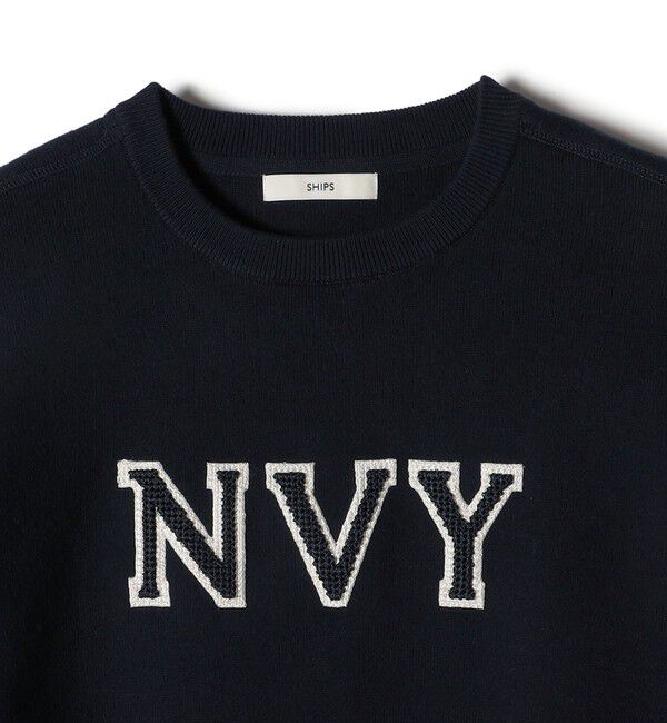 SHIPS for women「〈手洗い可能〉ロゴ ワッペン ロング スリーブ プルオーバー」|ニット・セーター|