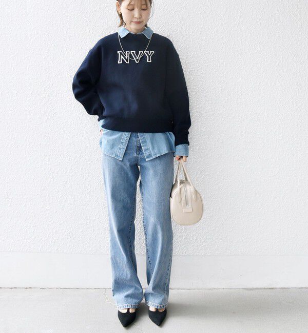 SHIPS for women「〈手洗い可能〉ロゴ ワッペン ロング スリーブ プルオーバー」|ニット・セーター|