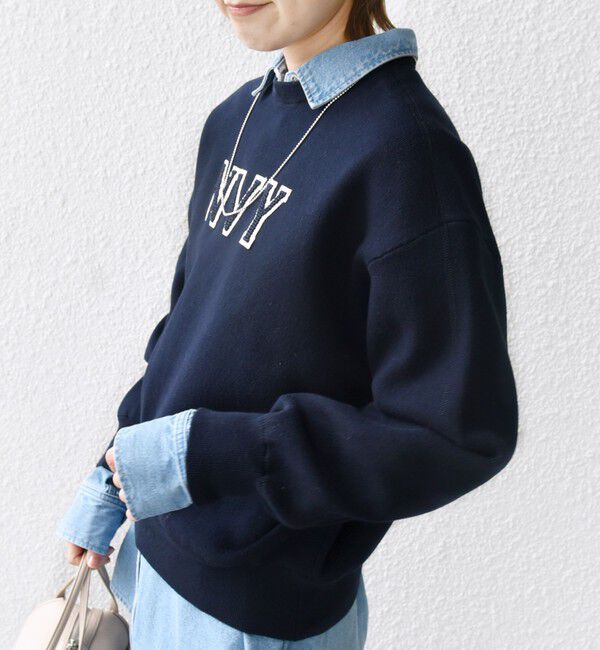 SHIPS for women「〈手洗い可能〉ロゴ ワッペン ロング スリーブ プルオーバー」|ニット・セーター|