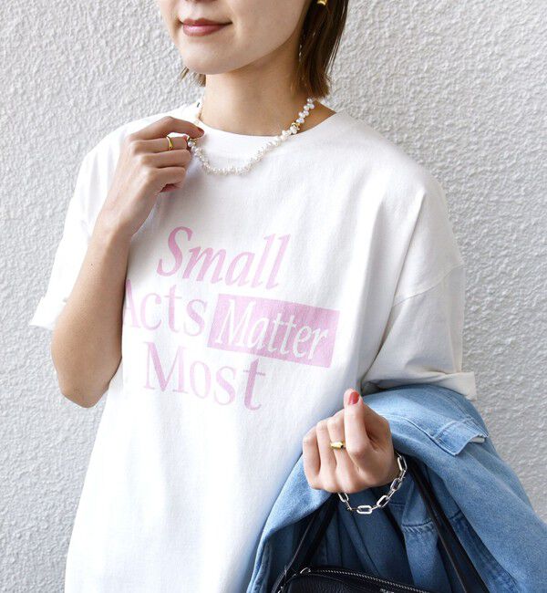 SHIPS for women「【SHIPS別注】81BRANCA:ロゴ 5分袖 TEE」|Tシャツ・カットソー|
