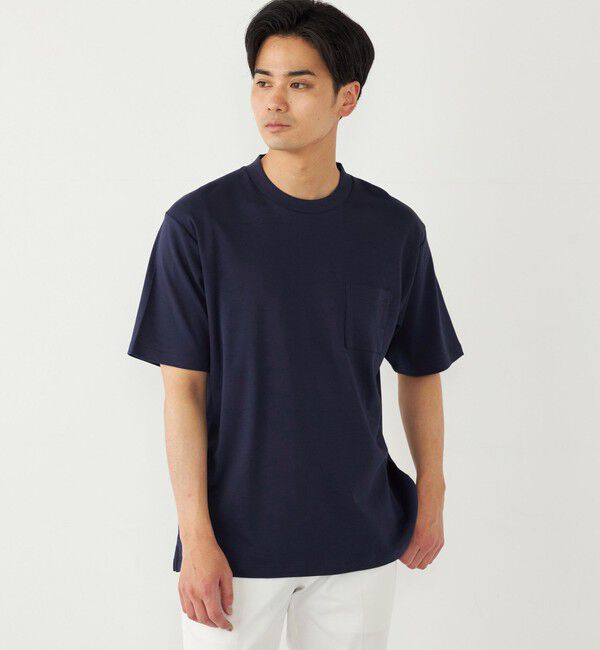 SHIPS Colors 「SHIPS Colors:〈抗菌防臭・接触冷感〉スムース ビズT ショートスリーブ◇」|Tシャツ・カットソー|ネイビー