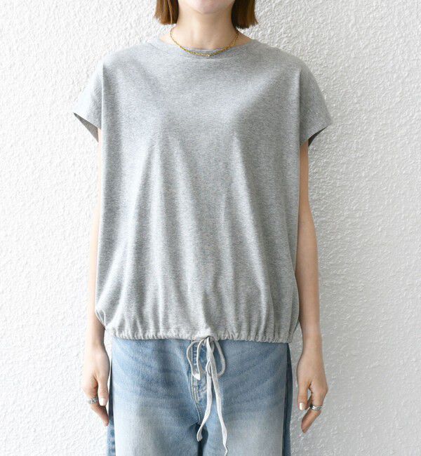 SHIPS any「SHIPS any:〈接触冷感/汗染み防止加工/洗濯機可能〉ドロスト フレンチスリーブ TEE」|Tシャツ・カットソー|