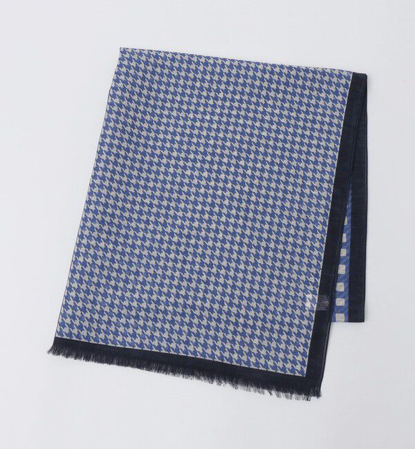 SHIPS「Vincenzo Miozza: コットン/リネン パネル スカーフ」|ストール|