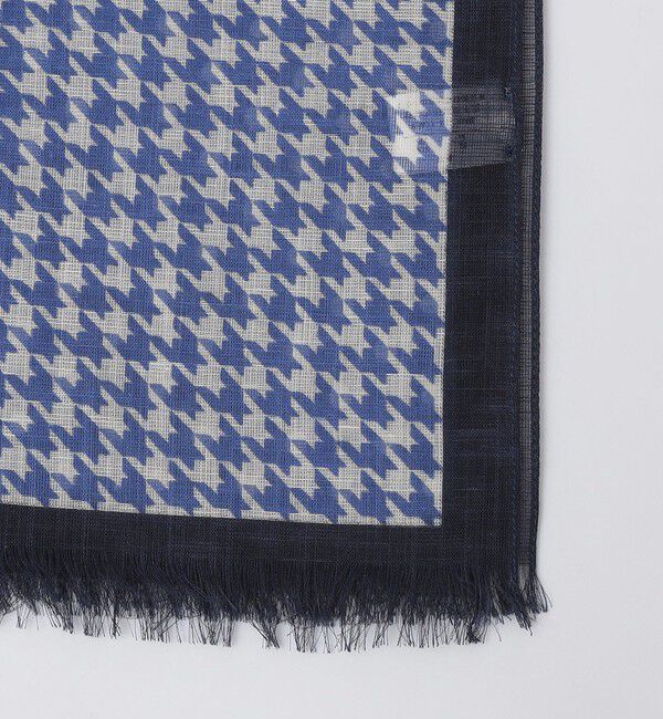 SHIPS「Vincenzo Miozza: コットン/リネン パネル スカーフ」|ストール|