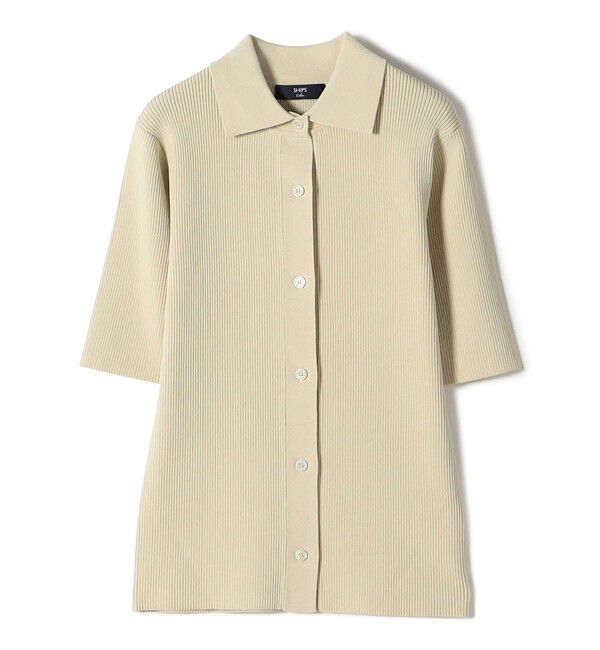 SHIPS Colors 「SHIPS Colors:〈手洗い可能〉リブ ショートスリーブ ニット ポロ」|ニット・セーター|