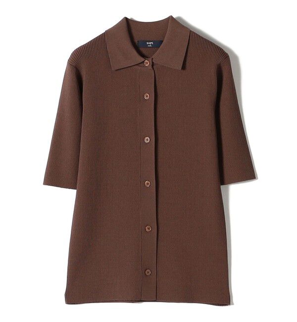 SHIPS Colors 「SHIPS Colors:〈手洗い可能〉リブ ショートスリーブ ニット ポロ」|ニット・セーター|