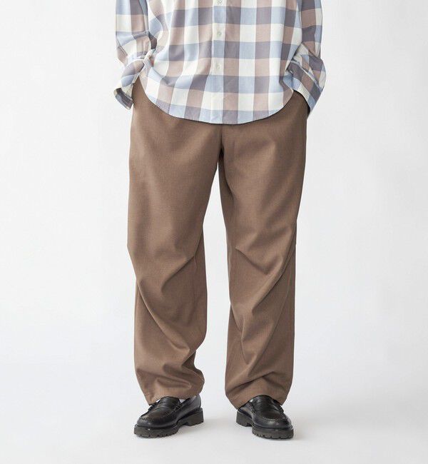 SHIPS「【SHIPS別注】FANTASTICDAYS: タック ワイド イージー パンツ」|その他|ブラウン系