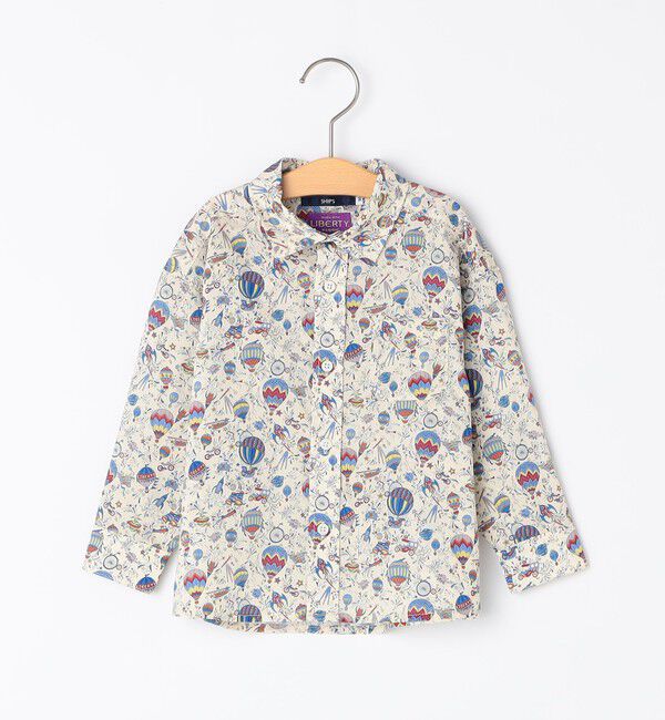 SHIPS KIDS「SHIPS KIDS:80～90cm / リバティ プリント 長袖 シャツ」|シャツ・ブラウス|ブルー系