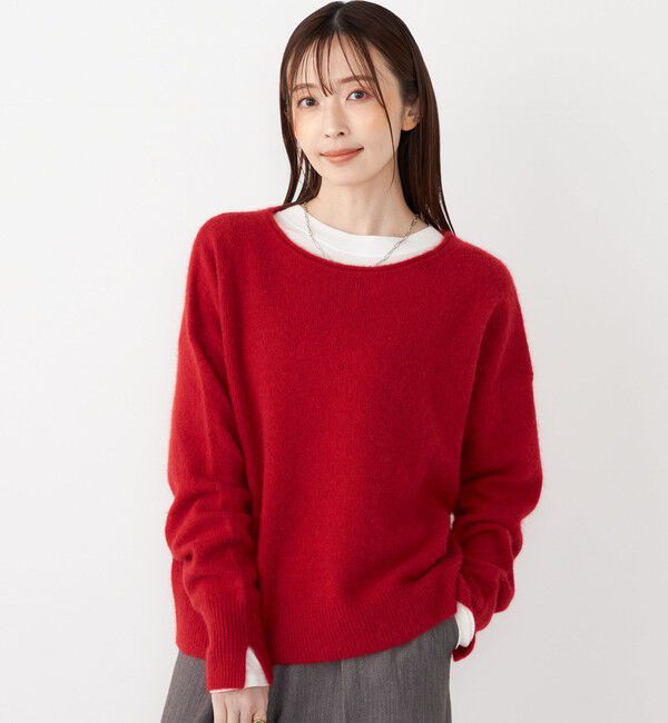 SHIPS Colors 「SHIPS Colors:フォックス アンゴラ ボートネック ニット◇」|ニット・セーター|レッド