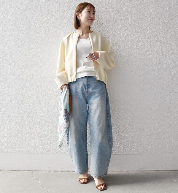 SHIPS any「SHIPS any:〈洗濯機可能〉ジャージー ギャザー コンパクト ブルゾン」|ブルゾン・スタジャン|