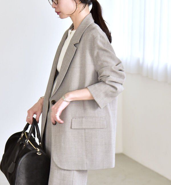 quaranciel「quaranciel:〈手洗い可能〉ウーステッド テーラード オーバー ジャケット（セットアップ対応）」|テーラードジャケット|