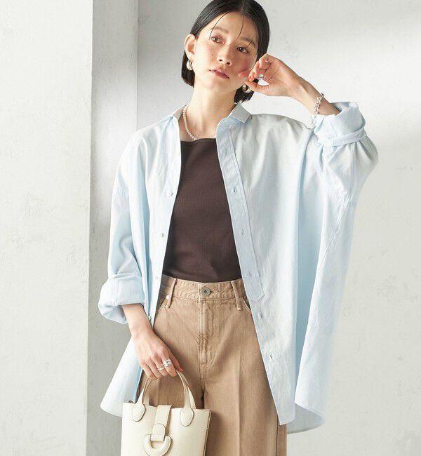 SHIPS for women「TICCA:〈手洗い可能〉スクエア ビック シャツ uni」|シャツ・ブラウス|