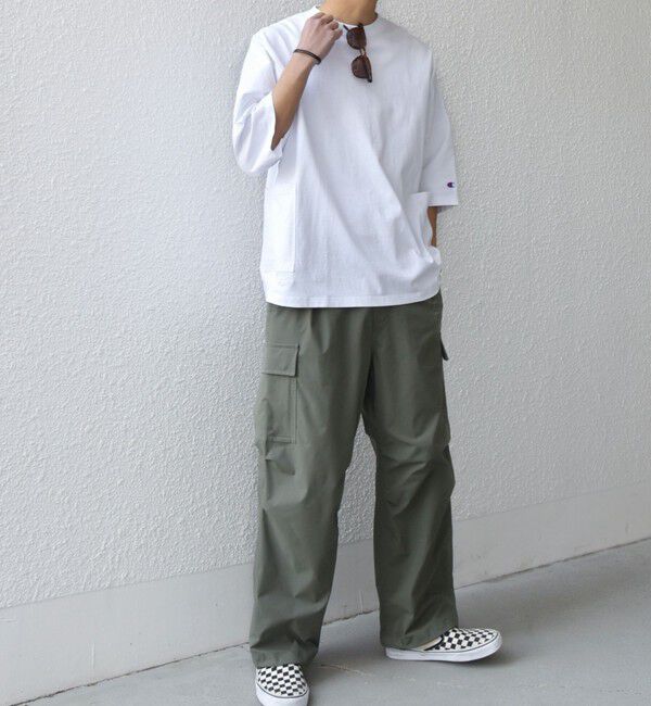 SHIPS any「【SHIPS any別注】Champion: ロゴ刺繍 ドルマン キャンプポケット Tシャツ◇」|Tシャツ・カットソー|