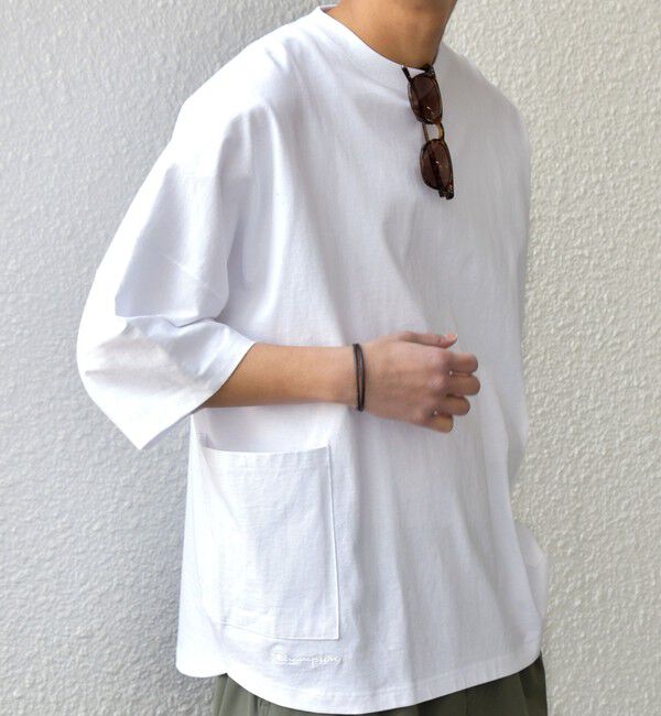 SHIPS any「【SHIPS any別注】Champion: ロゴ刺繍 ドルマン キャンプポケット Tシャツ◇」|Tシャツ・カットソー|