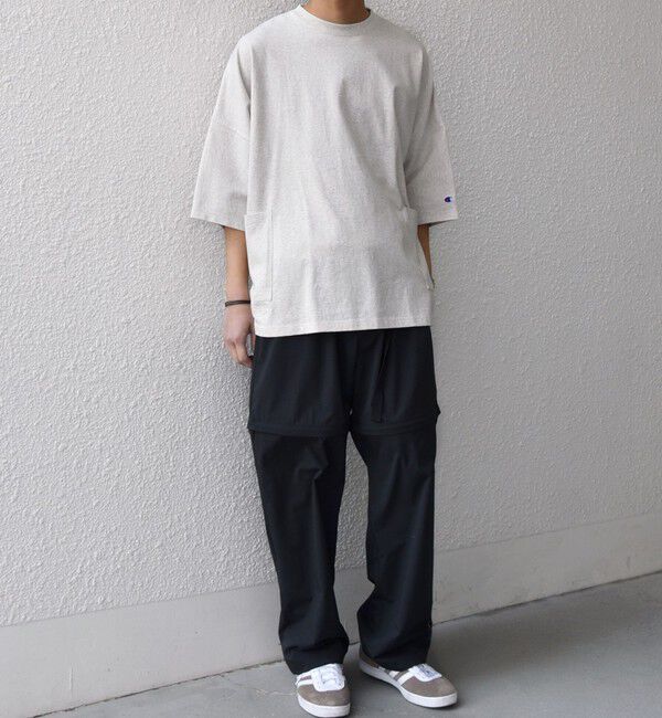 SHIPS any「【SHIPS any別注】Champion: ロゴ刺繍 ドルマン キャンプポケット Tシャツ◇」|Tシャツ・カットソー|