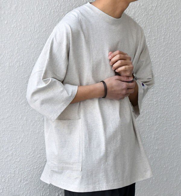 SHIPS any「【SHIPS any別注】Champion: ロゴ刺繍 ドルマン キャンプポケット Tシャツ◇」|Tシャツ・カットソー|