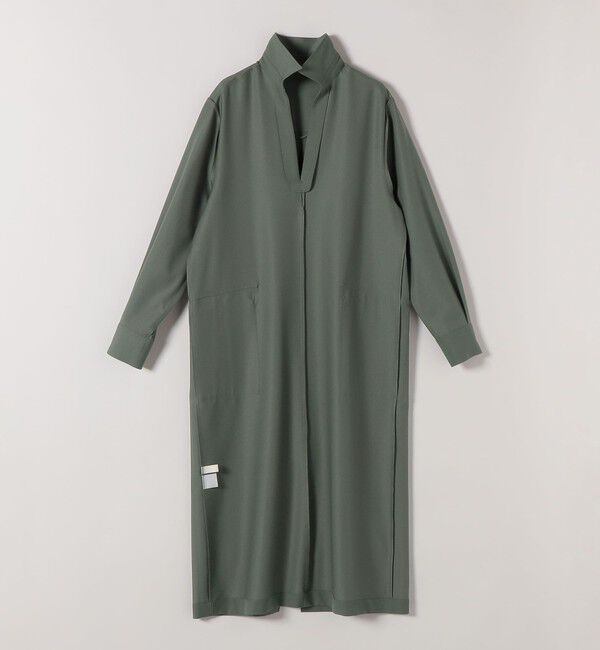 quaranciel「quaranciel:〈洗濯機可能〉Vネック スキッパー ロング シャツ ワンピース」|ワンピース|