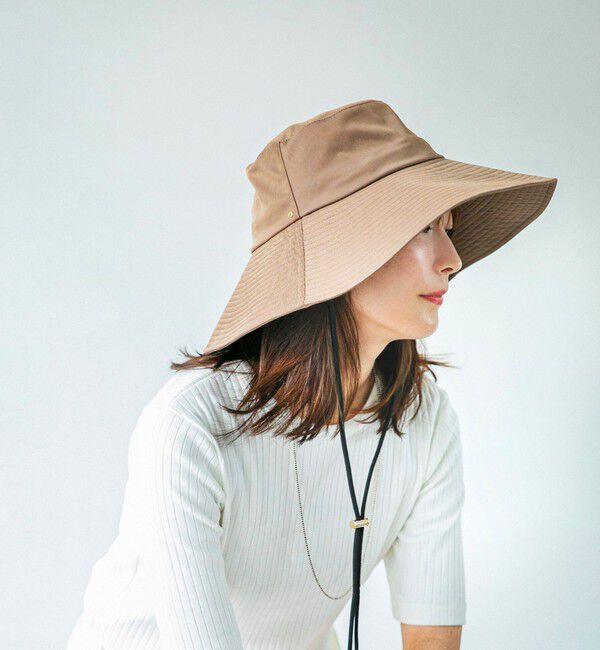 quaranciel「quaranciel:〈UVカット/接触冷感/撥水加工/手洗い可能〉ワイド ブリム ハット」|ハット|