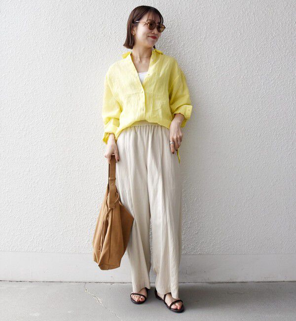 SHIPS any「SHIPS any:〈洗濯機可能〉リネン 刺繍 レギュラー ルーズ シャツ」|シャツ・ブラウス|