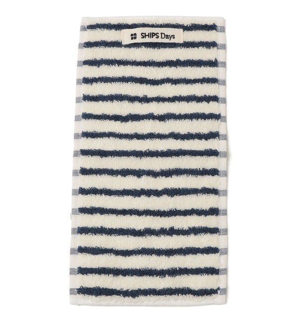 SHIPS Days「SHIPS Days:ボーダー ハーフ サイズ タオル」|ハンカチ|ネイビー