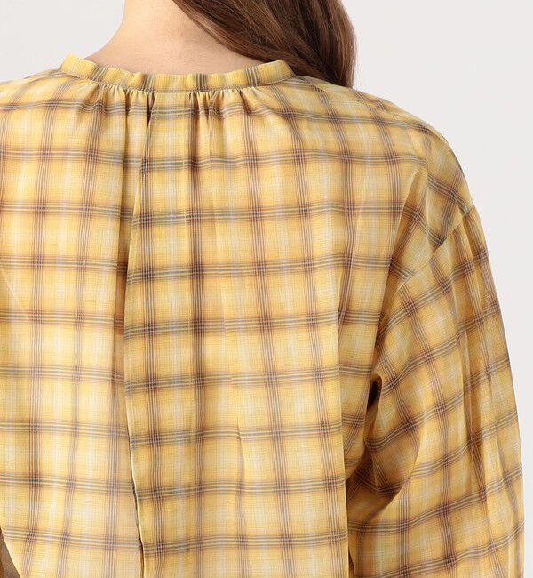 MACPHEE「コットンオーガンジーチェック ボウタイブラウス」|シャツ・ブラウス|