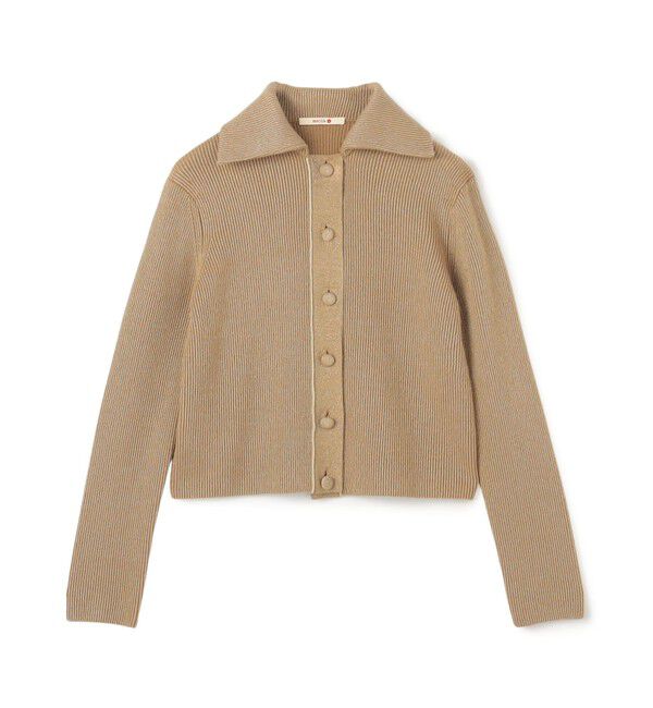 BACCA「ラメウール フラットカラーニットカーディガン」|ニット・セーター|44 ベージュ系