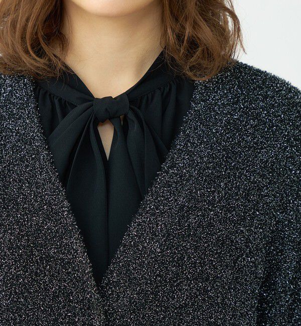 Ballsey「メタリックブークレー Vネックカーディガン」|カーディガン|