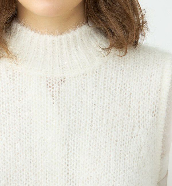 Ballsey「モヘヤシルクファー ハイネックベスト」|ニット・セーター|